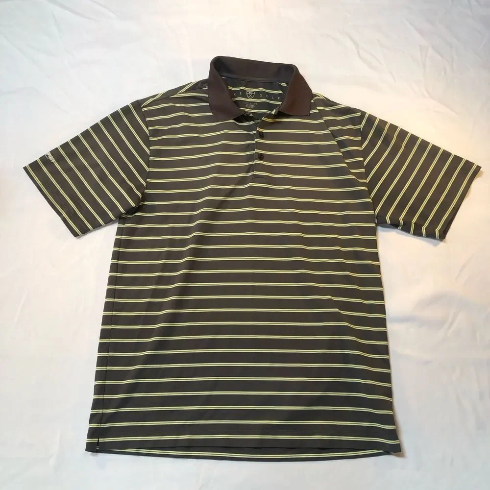 Nike Golf Polo Shirt Mens Size M Fit Dry Green Black Stretch Short Sleeve